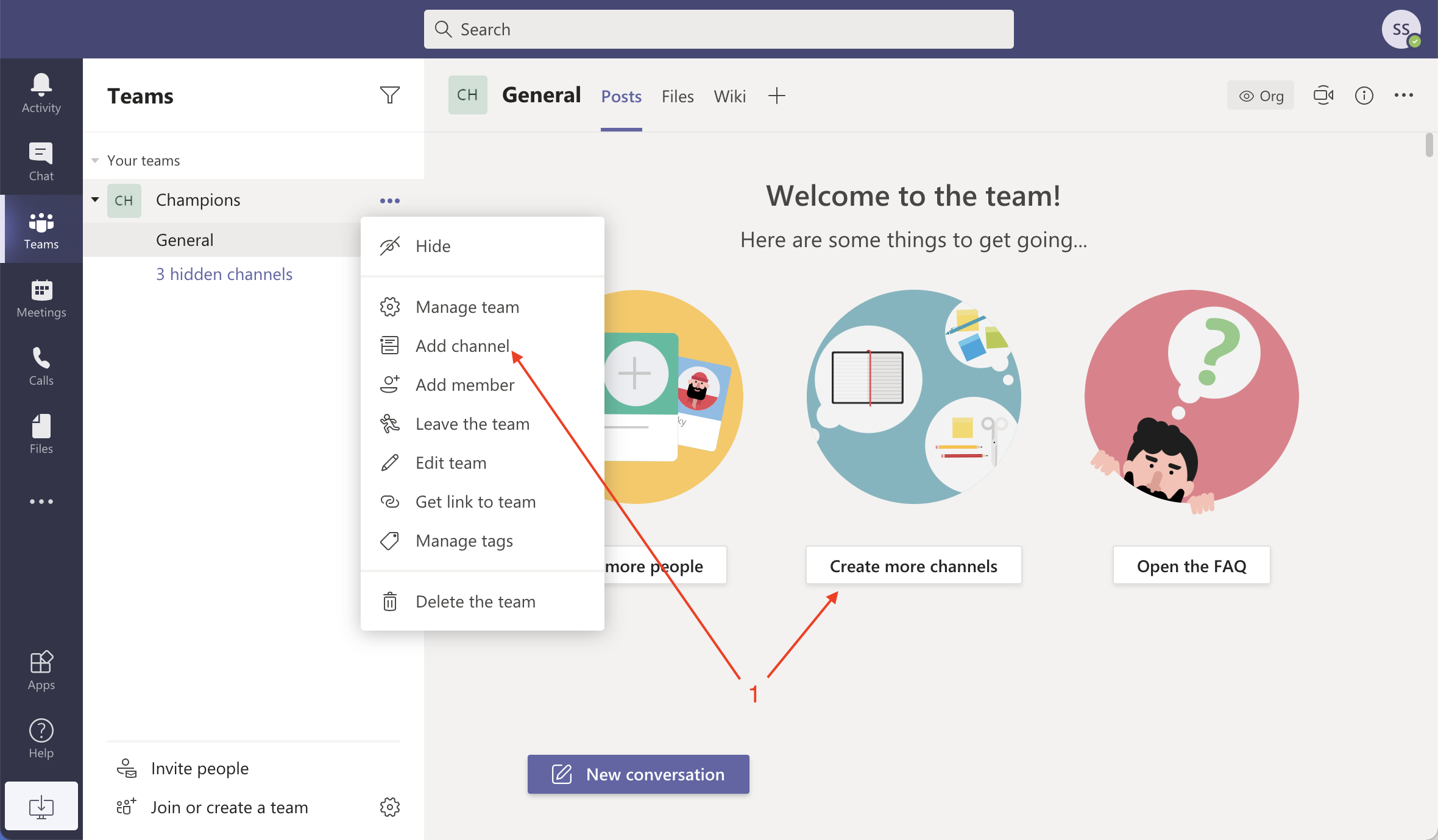 create new microsoft teams team